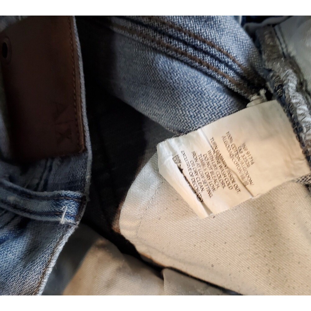 Armani Exchange AX Distressed Denim Jeans Mens Size 30S Grunge Y2K Streetwear - Picture 7 of 9